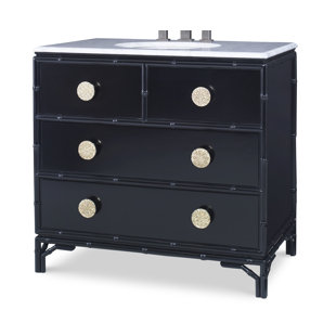 AMBELLA HOME COLLECTION Bamboo 38'' Single Bathroom Vanity with Marble Top