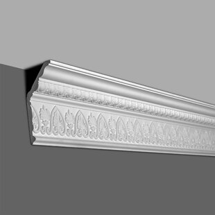 ARCHITECTURAL PRODUCTS BY OUTWATER L.L.C. 6-1/2 in x 2-1/2 in x 96 in Egg and Dart with Leaves Polyurethane Crown Moulding Pro PK 16 LF (Set of 2)