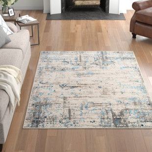 LANGLEY STREET® Frampton Cotterell Synthetics Slate Blue/Gray/Ivory Rug