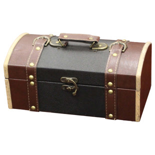 QUICKWAY IMPORTS Wooden Treasure Chest and Shoe Box Ideal as Jewelry Box or Photo Storage Box