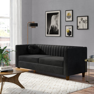 MERCER41 Cely 80.7" Velvet Square Arm Sofa