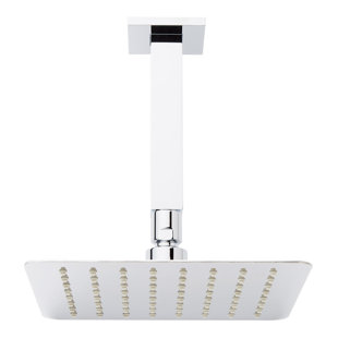 SIGNATURE HARDWARE 8" Modern Square Rainfall Shower Head With Square Ceiling-Mount Arm 2.5 GPM