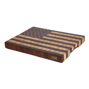 A & E MILLWORK Maple/Mahogany/Purple Heart Wood American Flag Design Cutting Board