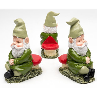 JARDINOPIA Sleeping Gnome Coloured Planter Feet In Gift Box (Set of 3)