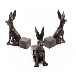 JARDINOPIA Large Sitting Hare Bronze Coloured Planter Feet In Gift Box