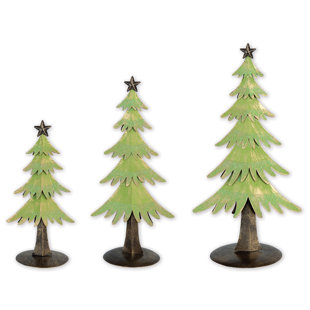 SUNSET VISTA DESIGNS CO. Merry & Bright, Evergreen Tabletop set, 9",12",14"