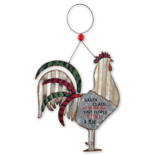 SUNSET VISTA DESIGNS CO. 2 Piece Rooster Hanging Figurine Ornament Set