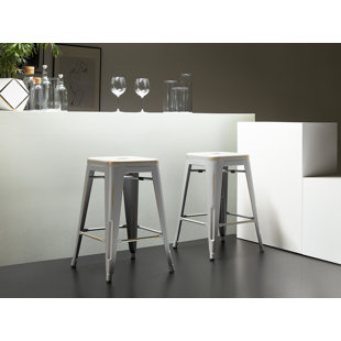 WILLISTON FORGE Iowa Park 11.81cm Counter Stool with Metal Frame (Set of 2)