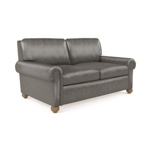 TANDEM ARBOR Leroy Rolled Panel-Arm Loveseat with Bun Feet