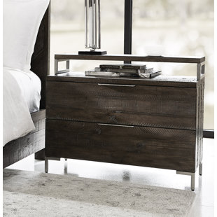 BERNHARDT Haines 2 - Drawer Bachelor's Chest in Sable Brown/Sliver