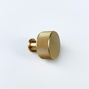 FORGE HARDWARE STUDIO Knurled 1-3/16" Round Knob in Satin Brass