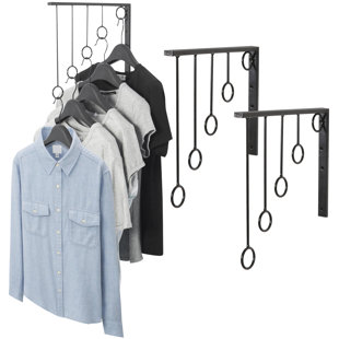 REBRILLIANT Mcduff 12'' Metal Wall Mounted Clothes Rack (Set of 3)