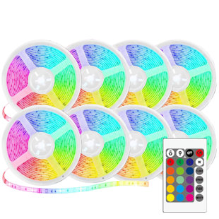 WBM Smart LED Strip Light, 5050 RGB Color Changing, RF Control for Bedroom, (Set of 8) (Set of 8)