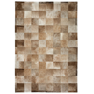 COWHIDE MALL Ares Handmade Cowhide Taupe/Beige Rug