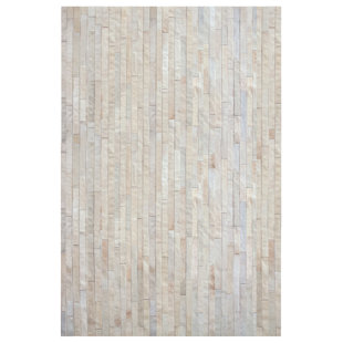 COWHIDE MALL Poseidon Cowhide Leather Ivory Rug