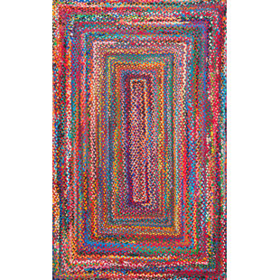 MISTANA Handgefertigter Teppich Pulteney aus Baumwolle in Rosa/Gelb/Blau