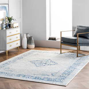 FLEUR DE LIS LIVING Giverny Power Loom Light Blue Rug