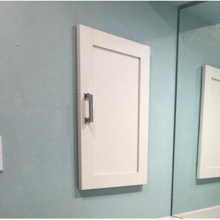 TIMBER TREE CABINETS Frontline Shaker Recessed Frameless 1 Door Medicine Cabinet with Adjustable Shelves