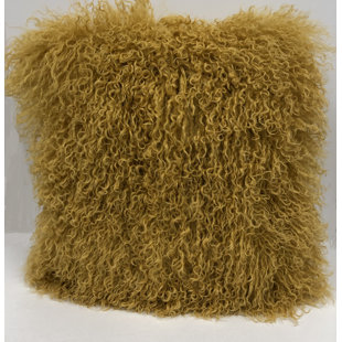 LADY SANDRA Mongolian Faux Fur Throw Pillow