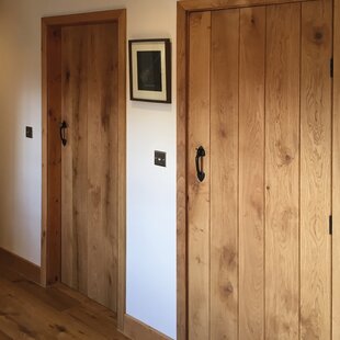 JB KIND DOORS Rustic Oak Ledged Solid Internal Door Unfinished