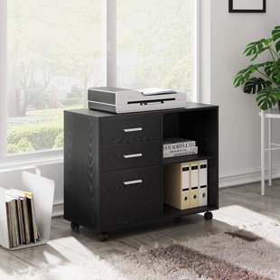 EBERN DESIGNS Lillith 3-Drawer Mobile Lateral Filing Cabinet