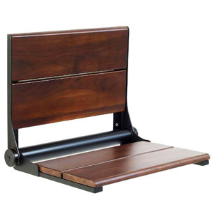 ELCOMA Life Line Contour Wood Shower Seat / Color: Oil Rubbed Bronze, Size: 16" H x 26" W x 16" D