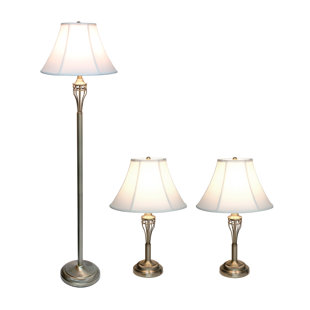ALL THE RAGES INC. 60'' Floor Lamp Floor & Table Lamp Set