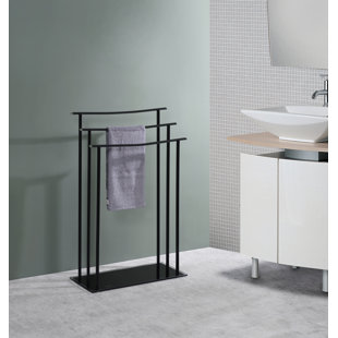 INROOM DESIGNS 3 Tier Modern Freestanding Towel Rack Stand, Drying Towel Blanket Racks for Bathroom Laundry Room Bedroom