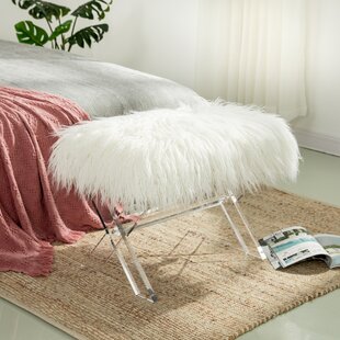 EVERLY QUINN Tavarez Faux Fur Upholstered Bench