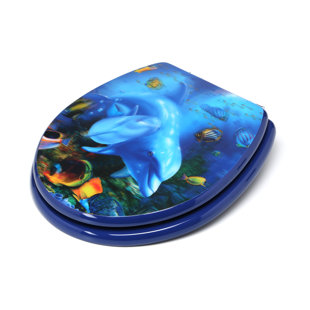 TOPSEAT 3D Ocean Series Round Toilet Seat and Lid