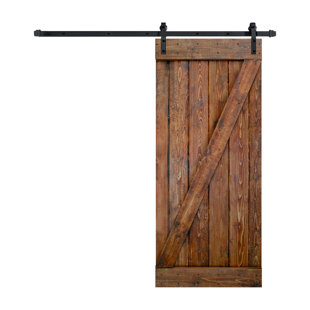 ISLIFE 36'' x 84'' Solid Wood Paneled Painted with Installation Hardware Kit Barn Door