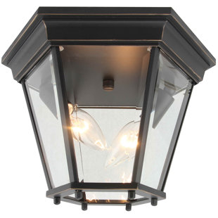 AA WAREHOUSING Imperial Black 2 - Bulb Outdoor Flush Mount