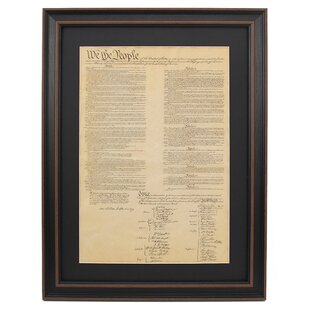 ALCOTT HILL® United States Constitution | Framed Textual Art Print on Antique Parchment