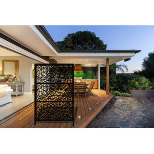 PORPORA 6.5 ft. H x 4 ft. W Laser Cut Metal Privacy Screen