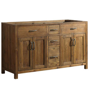 STEELSIDE™ Whiteley 59" Double Bathroom Vanity Base Only in Walnut