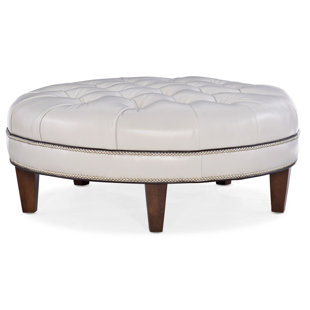 BRADINGTON-YOUNG XL Well-Rounded Leather Ottoman