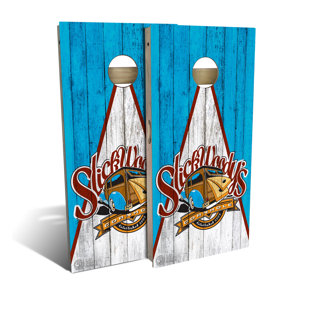 Slick Woody's Cornhole Co Solid + Manufactured Wood Foldable Cornhole Set (Set of 2)