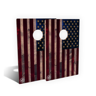 Slick Woody's Cornhole Co Solid + Manufactured Wood Foldable Cornhole Set (Set of 2)