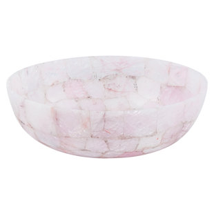 Belfry Bathroom Breanna 490mm L x 490mm W Pink Stone Circular Sink