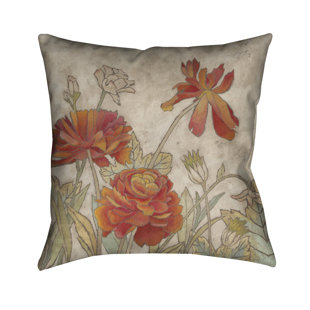 LAURAL HOME Floral Indoor/Outdoor Throw Pillow