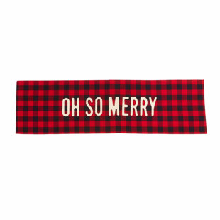MUD PIE™ Gather Rectangle Checkered Christmas Cotton Table Runner