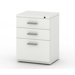 FRIANT My-Hite Metal Vertical Filing Cabinet with 3 Drawers, 4 Hiden Casters, Glide Suspension