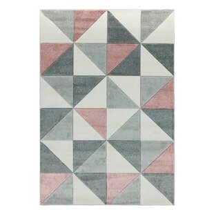 EBERN DESIGNS Sanjuan Cubic Pink/Grey Rug