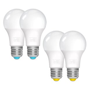 BRILLI WELLNESS LIGHTING 8.5 Watt (60 Watt Equivalent), A19 LED, Dimmable Light Bulb, Daylight (5000K) E26/Medium (Standard) Base (Set of 4)