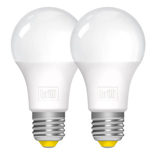 BRILLI WELLNESS LIGHTING 8.5 Watt (60Watt Equivalent), A19 LED, Dimmable Light Bulb, Warm White (2700K) E26/Medium (Standard) Base (Set of 2)