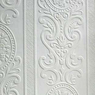 EAST URBAN HOME Louisa 10m L x 53cm W Damask 3D Embossed Roll Wallpaper