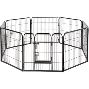 BESTPET 8 Panel Metal Yard Kennel With Door