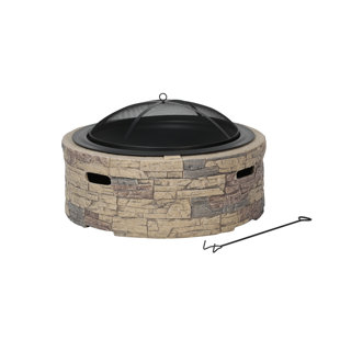 HEATMAXX Stone Wood Burning Fire Pit