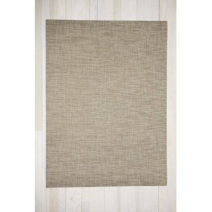 CHILEWICH Basketweave No Pattern Machine Woven Flatweave Latte Area Rug