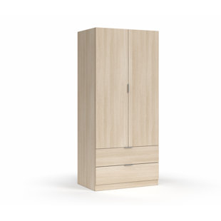 ZIPCODE DESIGN Cloakroom Burbank, Bedroom Wardrobe With 2 Doors And 2 Drawers, Bedroom Furniture With Clothes Rail